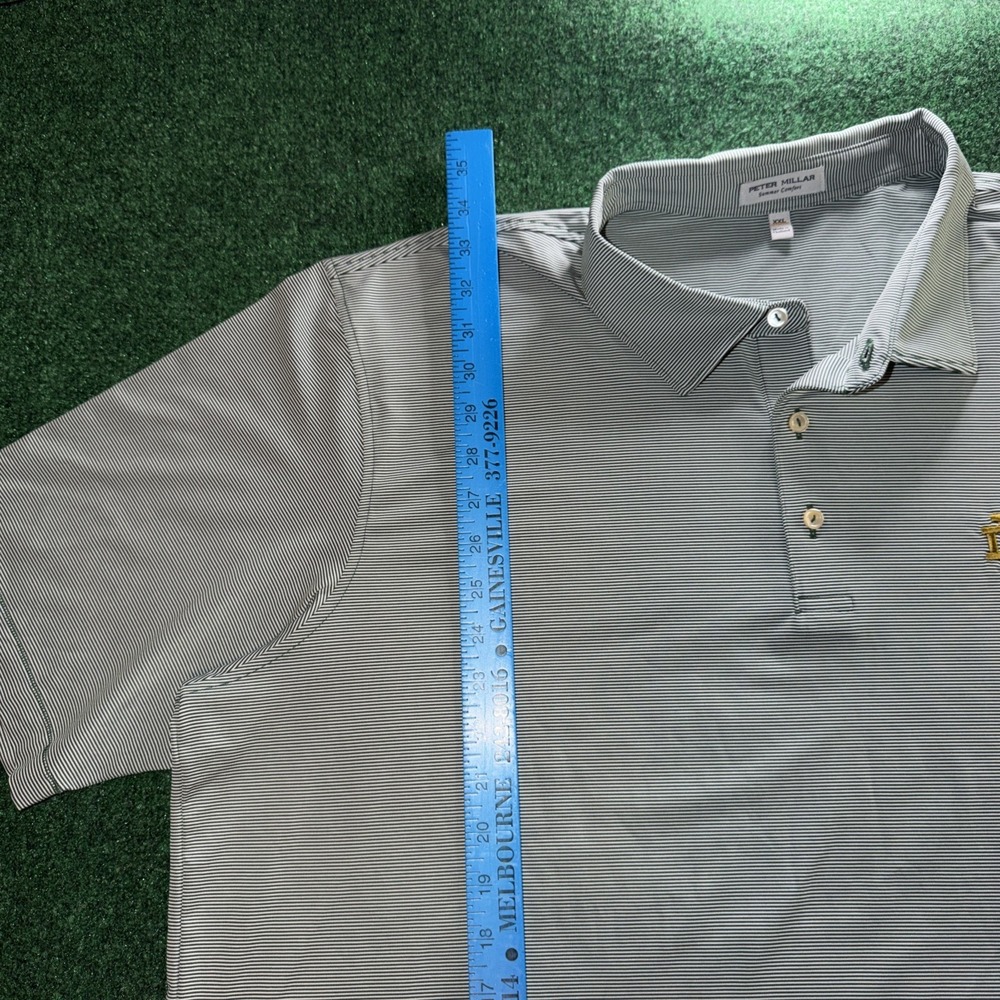 Peter Millar Summer Comfort Notre Dame Logo Polo Men's 2XL Green White Stripe - Picture 4 of 6